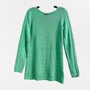 Woven Tunic Top Womens M Kiwi Pullover Long Sleeve Boat Neck Fairy Romantic Y2K